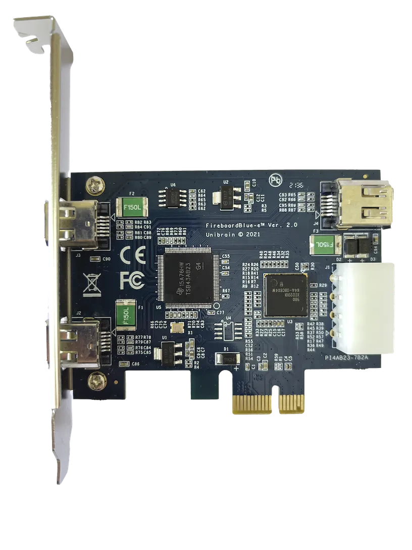 Unibrain FireboardBlue-e FireWire 400 PCIe Adapter (3-Port IEEE 1394a)