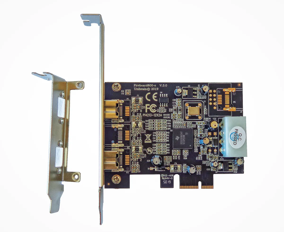Unibrain Fireboard800-e V.3 FireWire 800 PCIe Adapter (2-Port IEEE 1394b) Connection & Architecture Diagram
