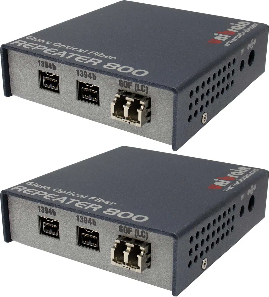 Unibrain FireWire 800 Glass Optical Fiber Repeater Kit (Pair) | LC Fiber • 550m (2553)