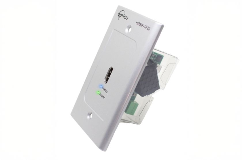 Opticis HDHF-1F20 HDMI 2.0 Fiber Wall Plate Extender, 4K60, 300m (984ft)