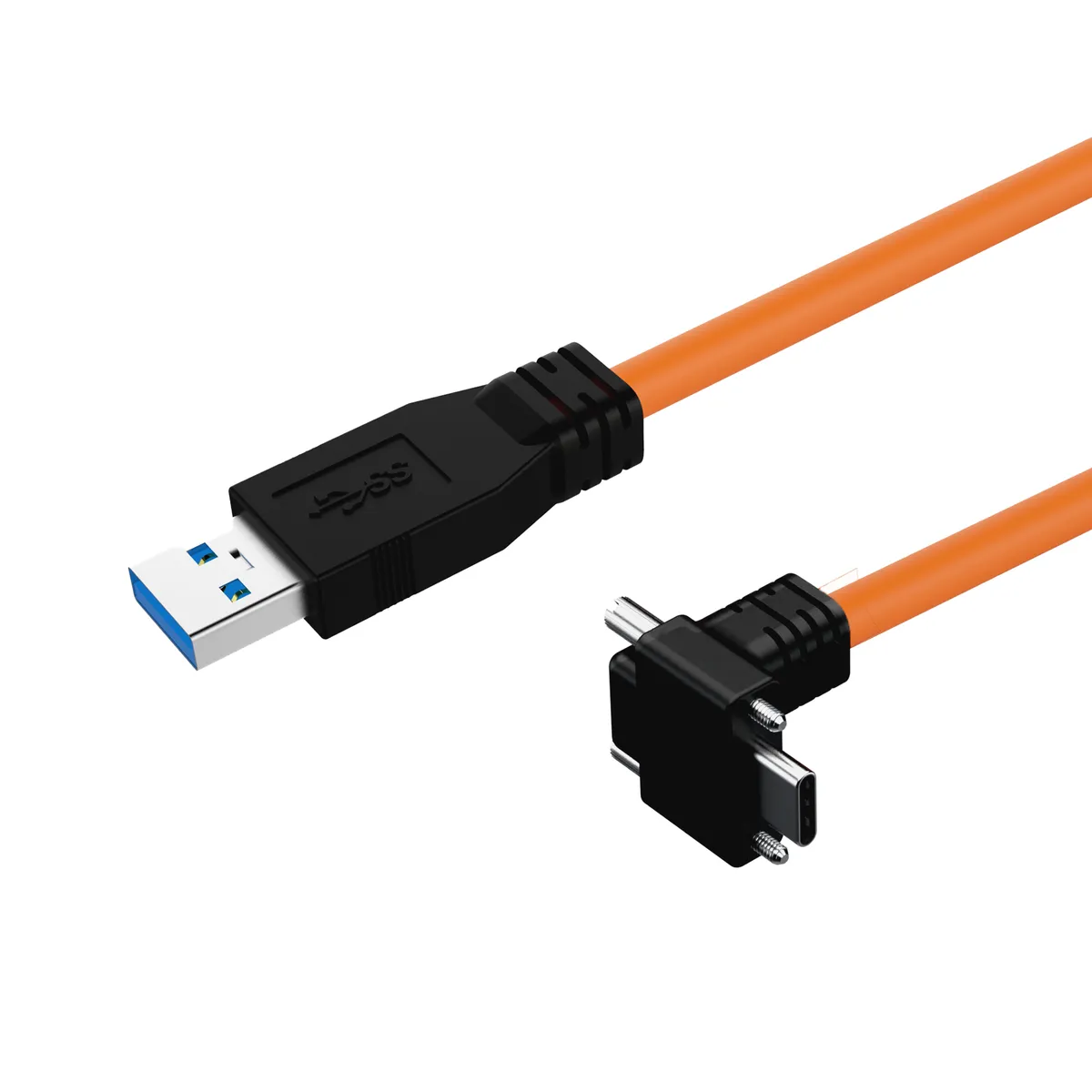 Newnex High Flex USB-A to Right Angle USB-C Screw Locking Cable | U3HLA01C6D Series Connection & Architecture Diagram