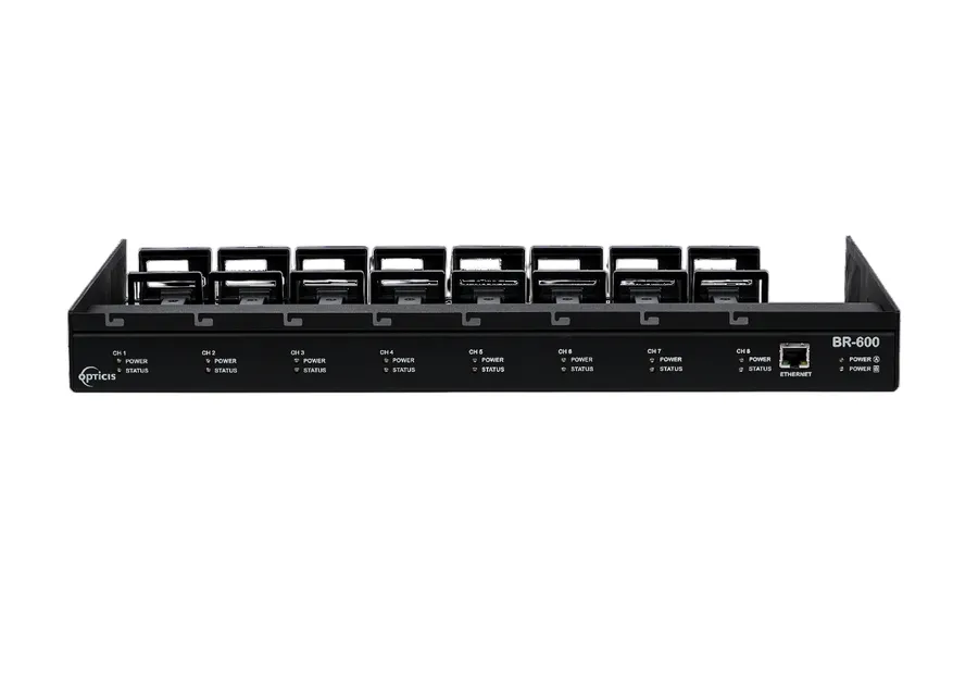Opticis BR-600 19” 1RU Rack for Optical Extenders | Power & Diagnosis Mount