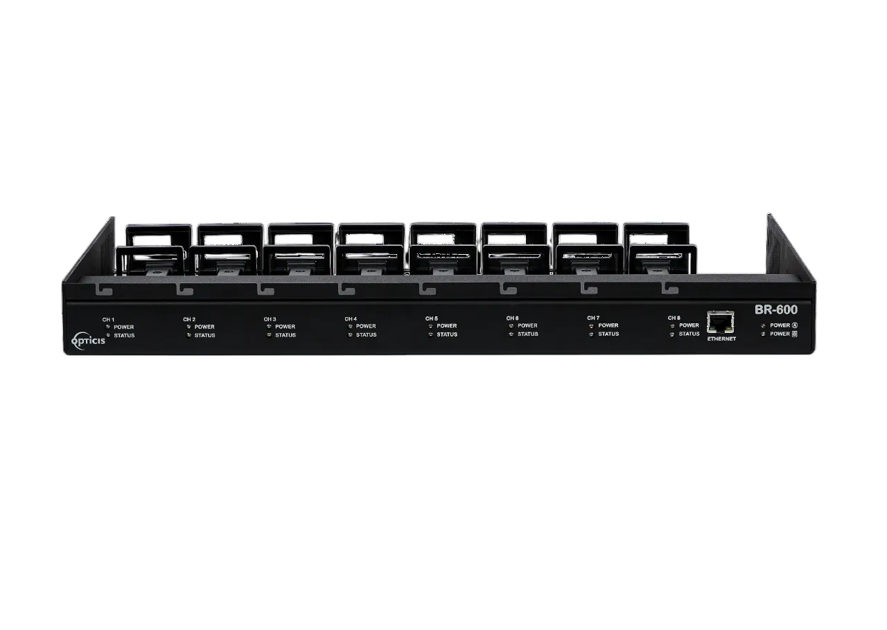 BR-600 19” 1RU Rack for Opticis Fiber Extenders | Power & Diagnosis Mount