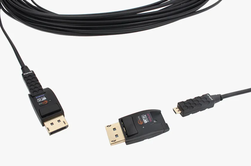 Opticis DPFC-200D Detachable DisplayPort 1.2 AOC | 4K60, 100m Plenum/LSZH - Custom Specifications & Volume Orders