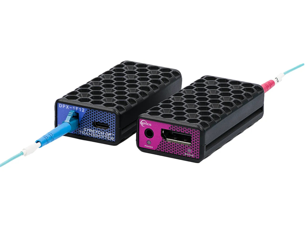 Opticis DisplayPort 1.2 One-Fiber Optical Extender with Diagnostics, 4K60, 300m (DPX-1F12-TR) - Custom Specifications & Volume Orders