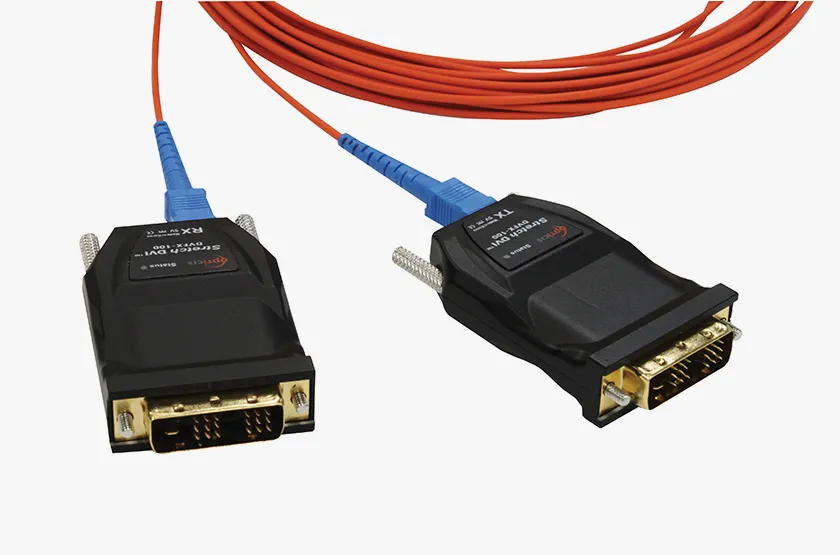 Opticis 1-Fiber Detachable DVI Optical Extender, WUXGA 60Hz, up to 500m (DVFX-100-TR) - Custom Specifications & Volume Orders