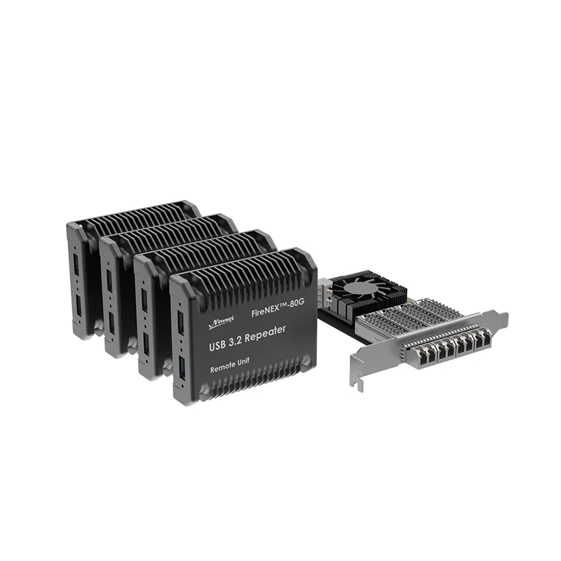 Newnex FireNEX-80G USB 3.2 Fiber Extension System | Up to 8 Devices • 80Gbps • 700m
