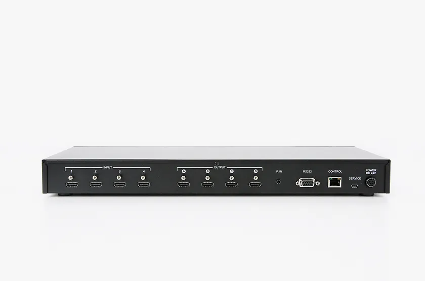 Opticis HDMI 2.0 4x4 Matrix Router, 4K60, HDR, 18Gbps (OHM-44UHD) Wiring Diagram