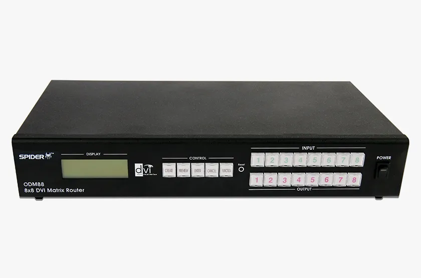 Opticis ODM-88 8x8 DVI Matrix Router | DVI Matrix Switch with EDID & HDCP - Custom Specifications & Volume Orders