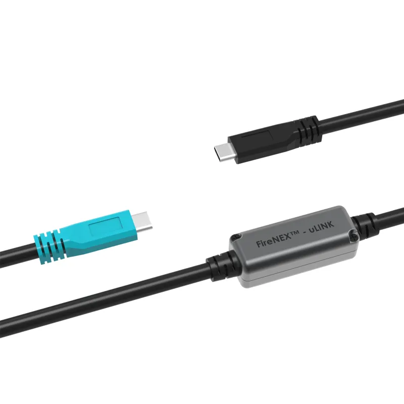 FireNEX-uLINK-10G Active USB-C Cable | 10Gbps + DP 1.4 Alt Mode + 60W PD up to 15m