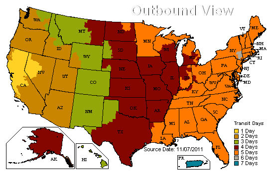 UPS Ground Map