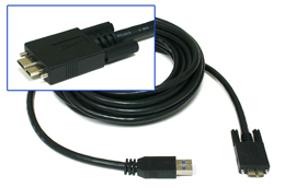Newnex SuperSpeed USB 3.0 A to Micro B w/Locking Screws Cable, 3m/10ft (US2-AMCBI1-3M)